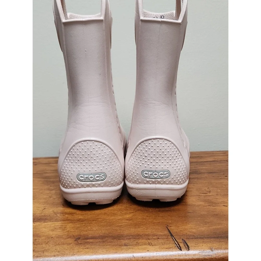 Crocs Kids' Handle It Rain Boots, US Size J3, Light Pink, Mid Calf